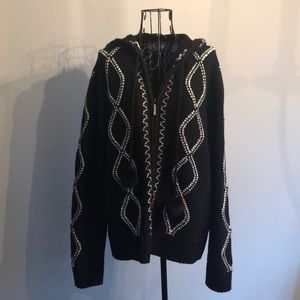 Retro Liz Claiborne Hooded Zip-Up Sweater